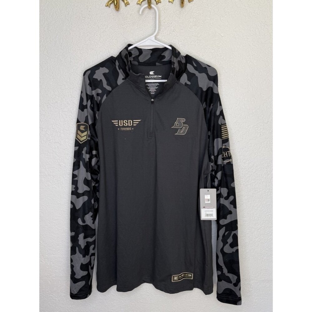 Colosseum NEW USD Toreros Camo Shirt 1/4 Zip Operation Hat Trick Mens Large S